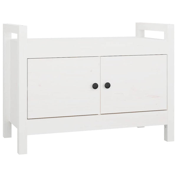 Valkoinen eteisen penkki Garofina 80x40x60cm (mänty)