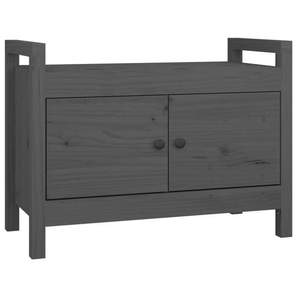 Harmaa eteisen penkki Garofina 80x40x60cm (mänty)
