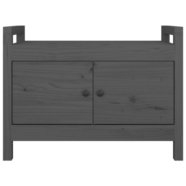 Harmaa eteisen penkki Garofina 80x40x60cm (mänty)