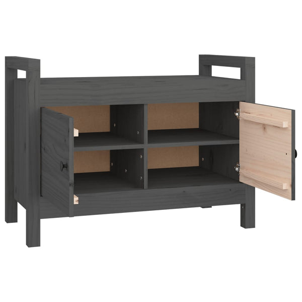 Harmaa eteisen penkki Garofina 80x40x60cm (mänty)