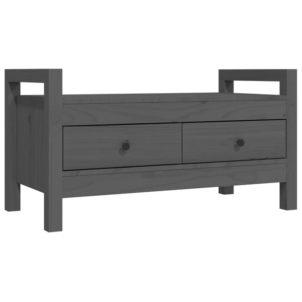 Harmaa eteisen penkki Garofina 80x40x43cm (mänty)