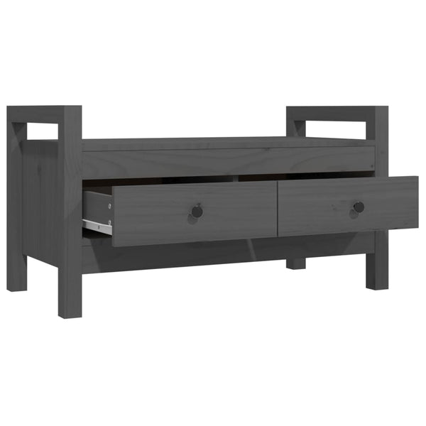 Harmaa eteisen penkki Garofina 80x40x43cm (mänty)