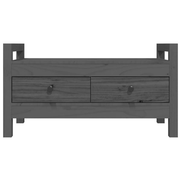 Harmaa eteisen penkki Garofina 80x40x43cm (mänty)