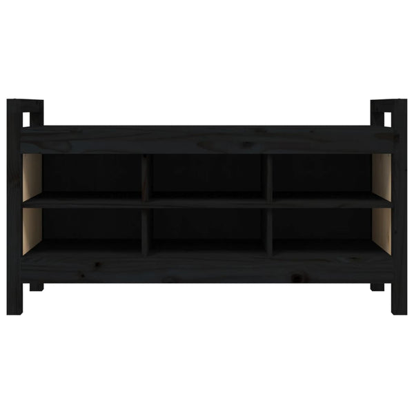 Schwarze Flurbank Garofina 110x40x60cm (Kiefer)