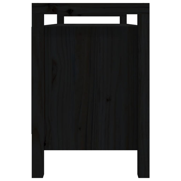 Schwarze Flurbank Garofina 110x40x60cm (Kiefer)