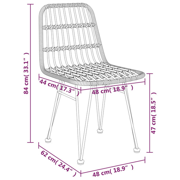 Gartenstühle Maiorescu 48x62x84cm (2er Set PE-Rattan)