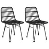 Schwarze Gartenstühle Maiorescu 48x62x84cm (2er-Set aus Rattan)