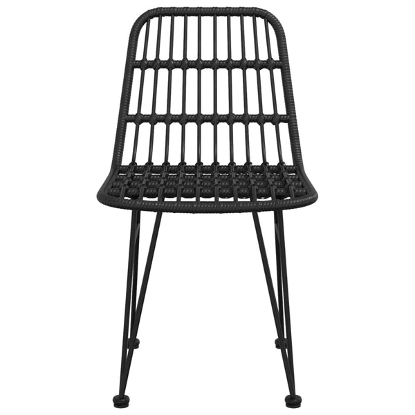Schwarze Gartenstühle Maiorescu 48x62x84cm (2er-Set aus Rattan)