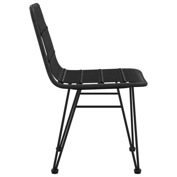 Schwarze Gartenstühle Maiorescu 48x62x84cm (2er-Set aus Rattan)