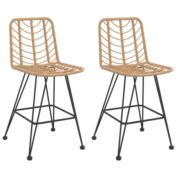 Barhocker Alphonsus 45x56x103,5cm (2 Stück PE Rattan und Stahl)