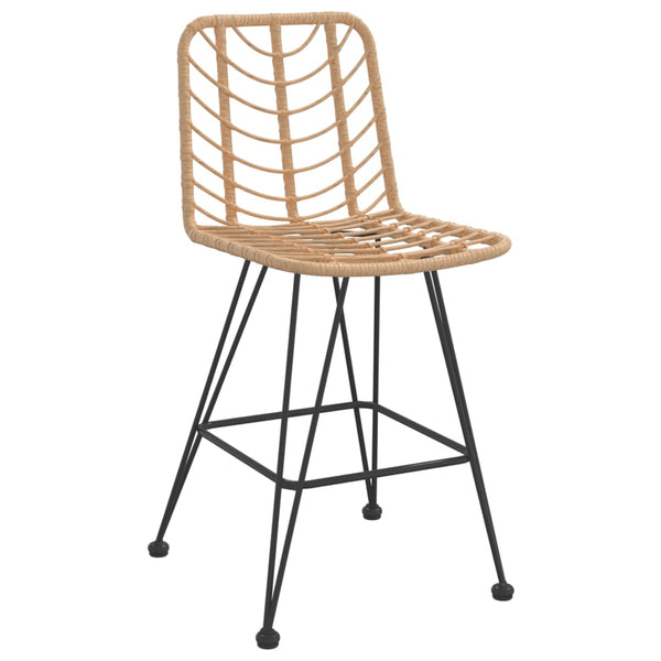 Barhocker Alphonsus 45x56x103,5cm (2 Stück PE Rattan und Stahl)