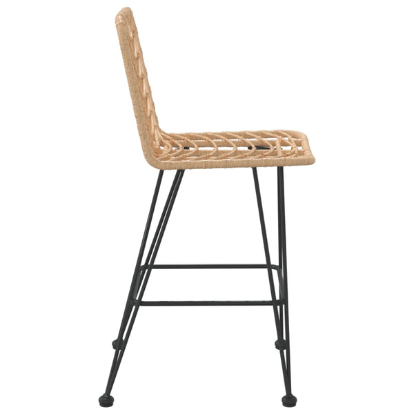 Barhocker Alphonsus 45x56x103,5cm (2 Stück PE Rattan und Stahl)