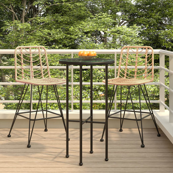 Barhocker Alphonsus 45x56x103,5cm (2 Stück PE Rattan und Stahl)