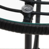 Schwarzer Esstisch Odisea Ø50cm (Hartglas und Stahl)