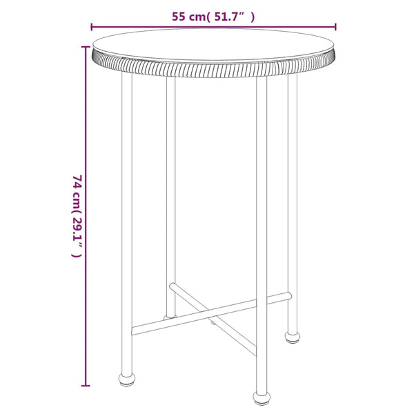 Ruokapöytä Odisea Ø55cm (karkaistu lasi ja teräs)