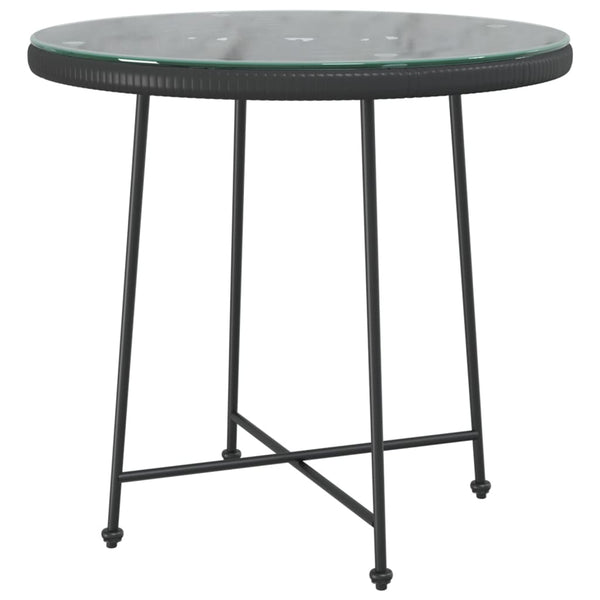 Musta ruokapöytä Odisea Ø80cm (karkaistu lasi ja teräs)