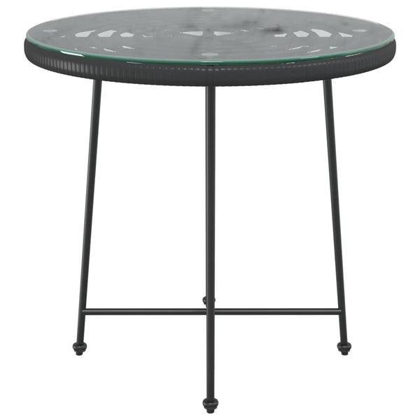 Musta ruokapöytä Odisea Ø80cm (karkaistu lasi ja teräs)