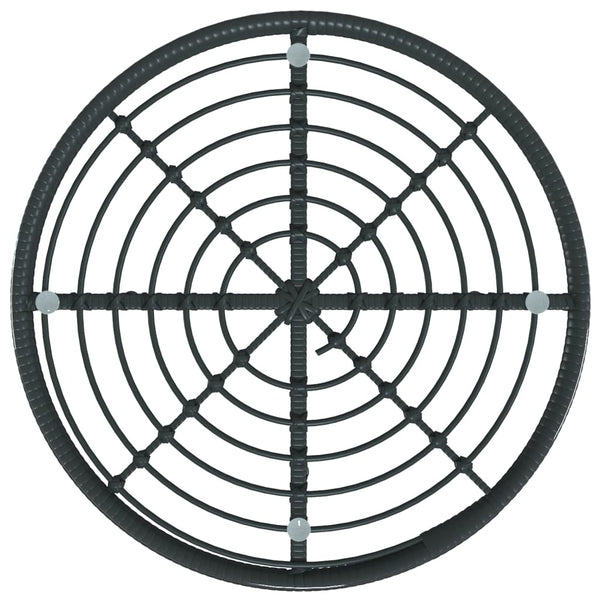 Musta ruokapöytä Odisea Ø80cm (karkaistu lasi ja teräs)