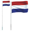 Niederländische Flagge und Fahnenmast Cayden 5,55 m (Aluminium)