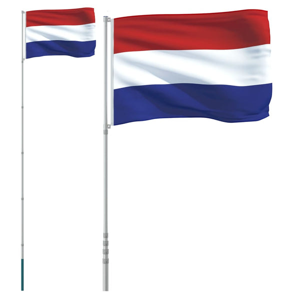 Niederländische Flagge und Fahnenmast Cayden 5,55 m (Aluminium)