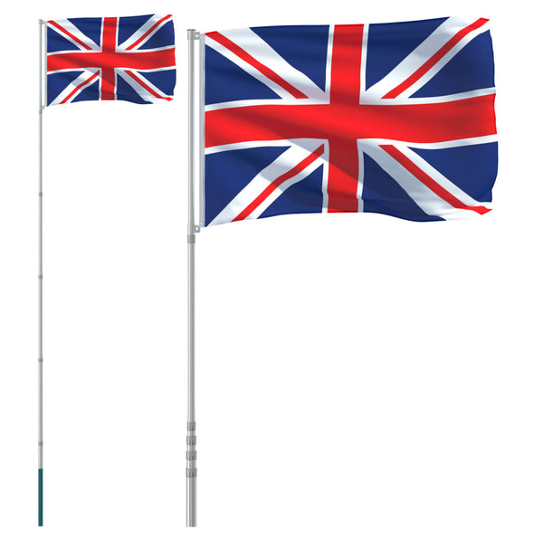 Flagge und Fahnenmast des Vereinigten Königreichs Cayden 5,55 m (Aluminium)