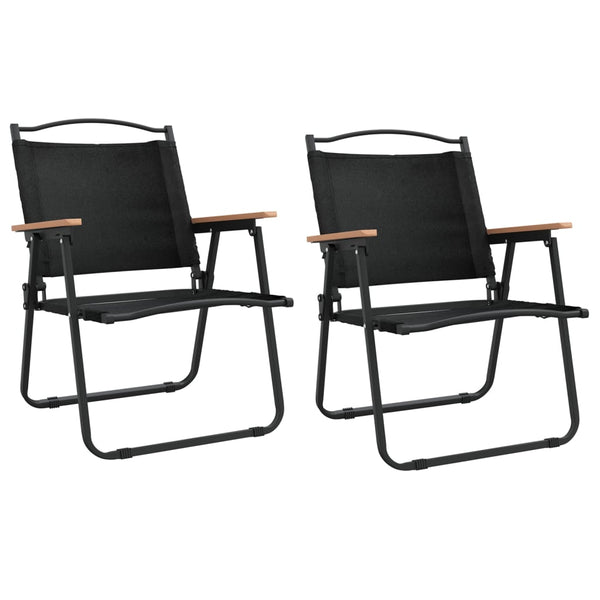 Schwarze Campingstühle Gyany 54x55x78cm (2 Stück Oxford-Gewebe)
