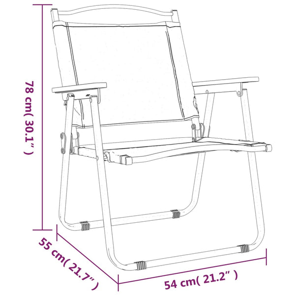 Schwarze Campingstühle Gyany 54x55x78cm (2 Stück Oxford-Gewebe)