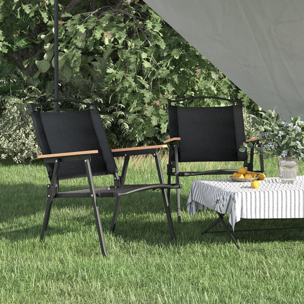 Schwarze Campingstühle Gyany 54x55x78cm (2 Stück Oxford-Gewebe)