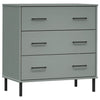 Graues Sideboard mit 3 Schubladen Georg 77x40x79,5cm (Massivholz Oslo)