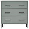 Graues Sideboard mit 3 Schubladen Georg 77x40x79,5cm (Massivholz Oslo)