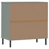 Graues Sideboard mit 3 Schubladen Georg 77x40x79,5cm (Massivholz Oslo)