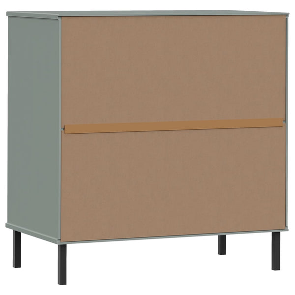 Graues Sideboard mit 3 Schubladen Georg 77x40x79,5cm (Massivholz Oslo)