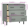 Graues Sideboard mit 3 Schubladen Georg 77x40x79,5cm (Massivholz Oslo)