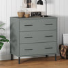 Graues Sideboard mit 3 Schubladen Georg 77x40x79,5cm (Massivholz Oslo)