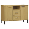 Braunes Sideboard mit Metallfüßen Judifta 113x40x77cm (Massivholz Oslo)