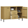 Braunes Sideboard mit Metallfüßen Judifta 113x40x77cm (Massivholz Oslo)