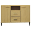 Braunes Sideboard mit Metallfüßen Judifta 113x40x77cm (Massivholz Oslo)