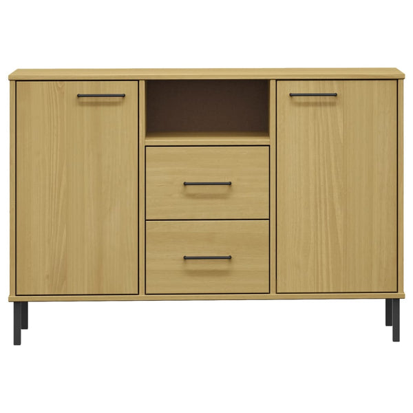 Braunes Sideboard mit Metallfüßen Judifta 113x40x77cm (Massivholz Oslo)