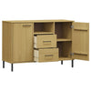 Braunes Sideboard mit Metallfüßen Judifta 113x40x77cm (Massivholz Oslo)
