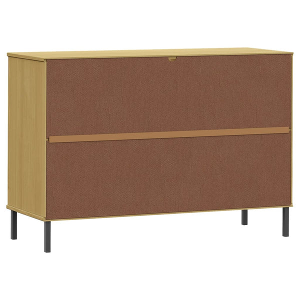 Braunes Sideboard mit Metallfüßen Judifta 113x40x77cm (Massivholz Oslo)