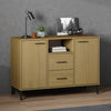 Braunes Sideboard mit Metallfüßen Judifta 113x40x77cm (Massivholz Oslo)