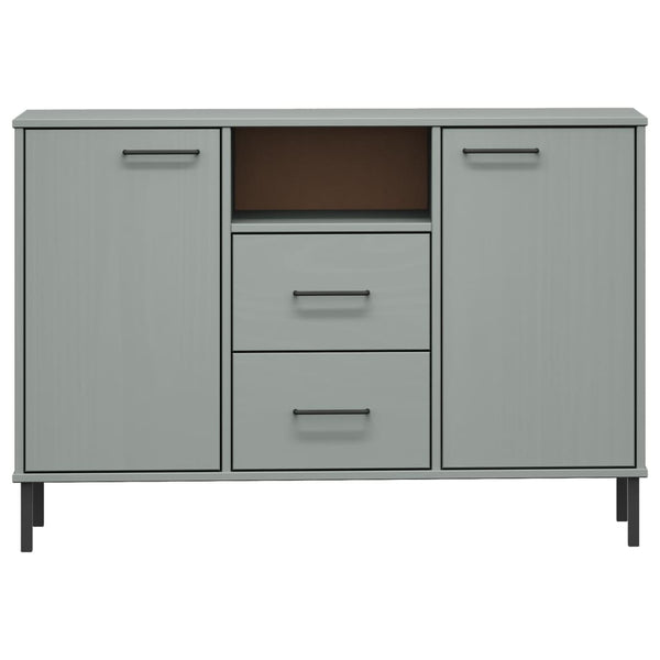 Harmaa senkki metallijaloilla Judifta 113x40x77cm (täyspuu oslo)