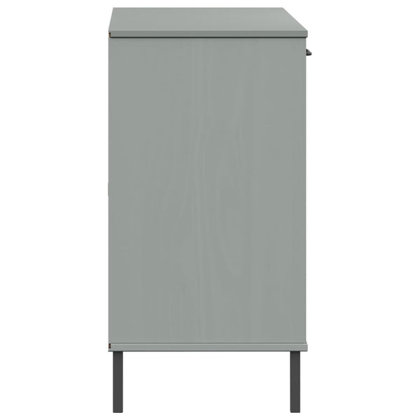 Harmaa senkki metallijaloilla Judifta 113x40x77cm (täyspuu oslo)