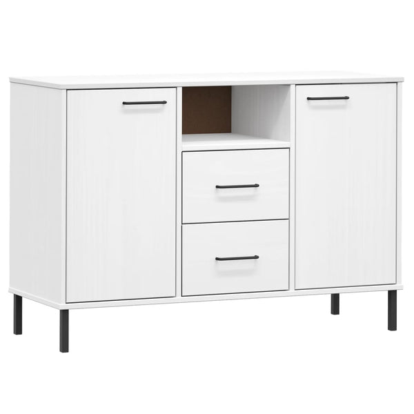 Weißes Sideboard mit Metallfüßen Judifta 113x40x77cm (Massivholz Oslo)