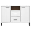 Weißes Sideboard mit Metallfüßen Judifta 113x40x77cm (Massivholz Oslo)