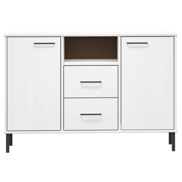 Weißes Sideboard mit Metallfüßen Judifta 113x40x77cm (Massivholz Oslo)