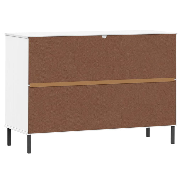Weißes Sideboard mit Metallfüßen Judifta 113x40x77cm (Massivholz Oslo)