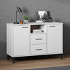 Weißes Sideboard mit Metallfüßen Judifta 113x40x77cm (Massivholz Oslo)