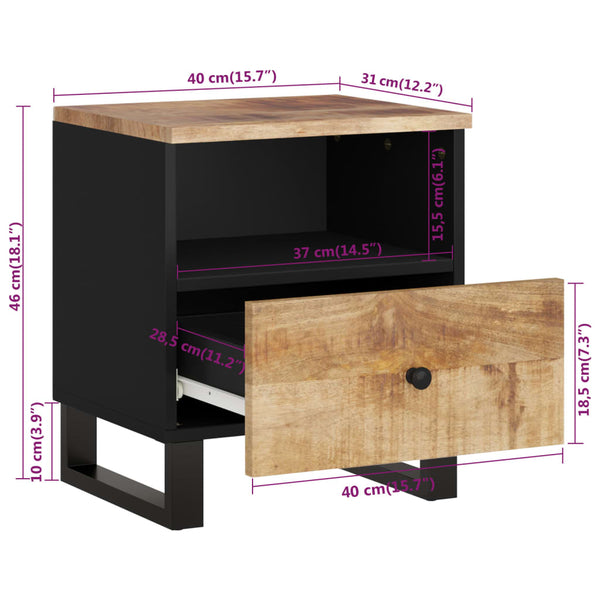 Nachttisch Cristoreanu (Mangoholz und Holz)
