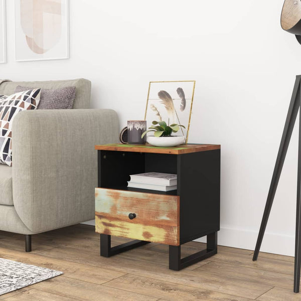 Nachttisch recyceltes Massivholz und Holz Cristoreanu